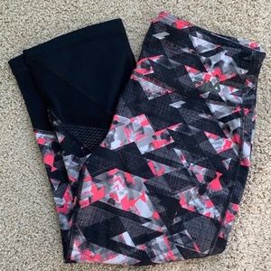 Pink, Gray, and Black Fila Cropped Leggings